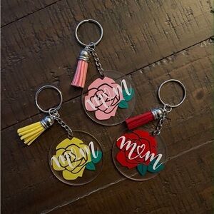 MOM with rose key ring